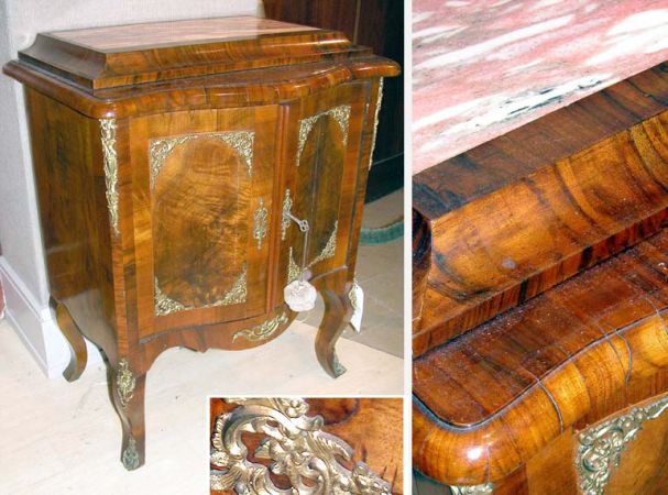 Lot image - Continental Rococo Style Gilt-Metal Mounted Marble Top Two-Door Side Cabinet