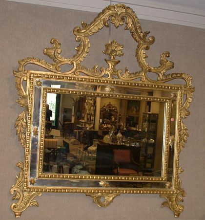 Lot image - Italian Rococo Style Gilt-Wood Overmantel Mirror