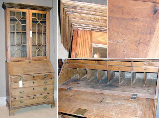 Lot image - George III Pine Secretary Bookcase