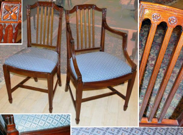 Lot image - Set of Eight George III Style Mahogany Dining Chairs