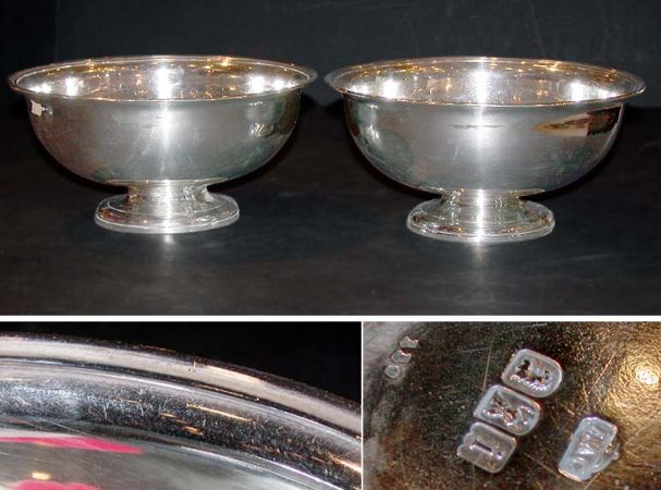 Lot image - Two Crichton Bros. Silver Footed Bowls