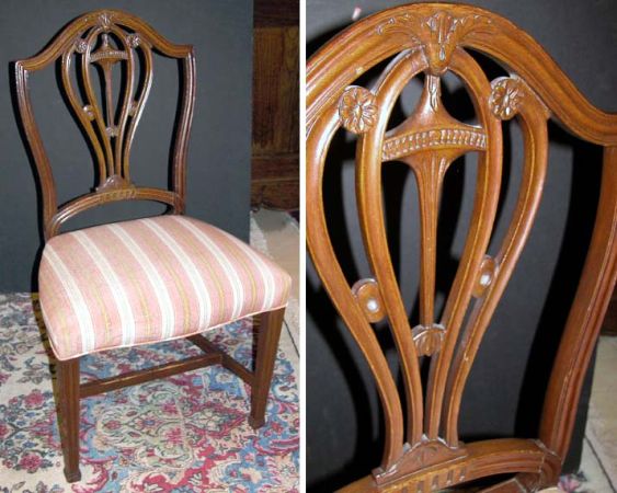 Lot image - George III Style Mahogany Shield Back Side Chair