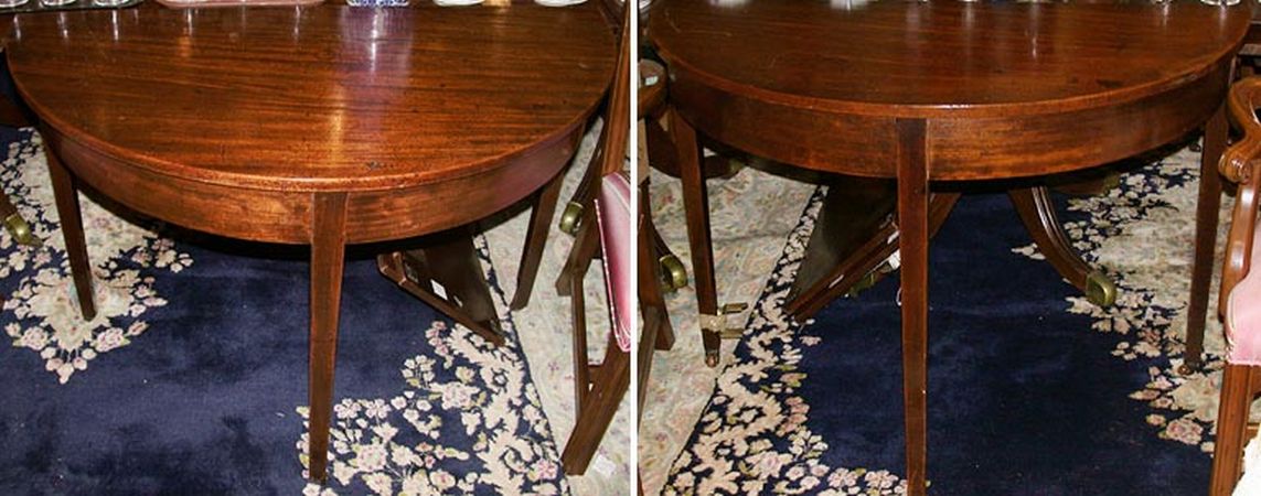 Lot image - Pair of George III Mahogany Demilune Side Tables