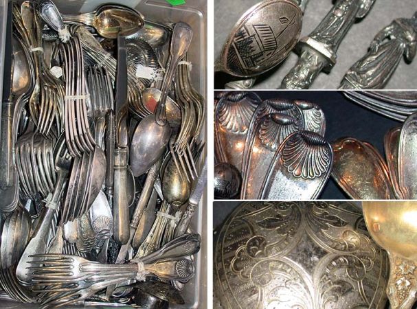 Lot image - Miscellaneous Group of Continental Silver Flatware