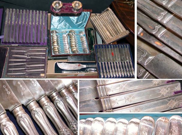 Lot image - Miscellaneous Group of American and Continental Silver Flatware in Boxed Sets