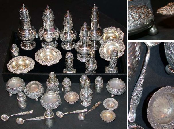 Lot image - Miscellaneous Group of American and Continental Silver Casters and Salt Shakers, Etc.