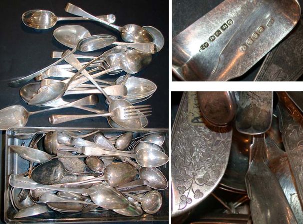 Lot image - Miscellaneous Group of English Silver Flatware