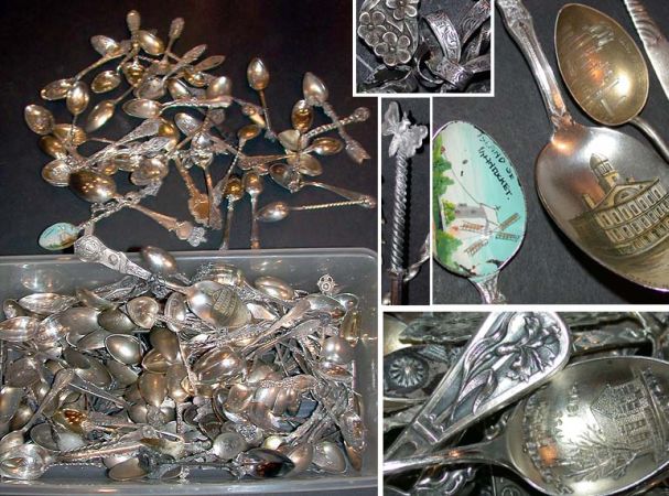 Lot image - Miscellaneous Group of Silver and Enamel Souvenir Spoons