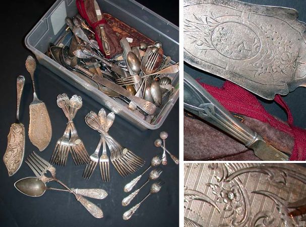 Lot image - Miscellaneous Group of Continental and English Silver and Silver Plated Flatware Articles