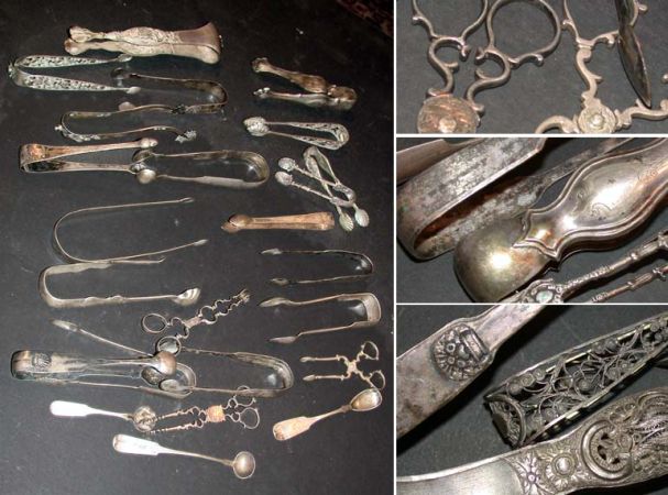 Lot image - Miscellaneous Group of English and American Sterling Silver Sugar Tongs