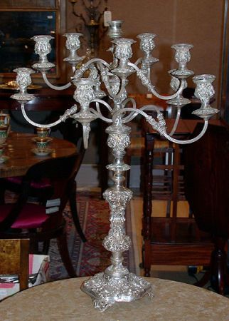 Lot image - Victorian Style Silver Plated Eleven-Light Candelabrum