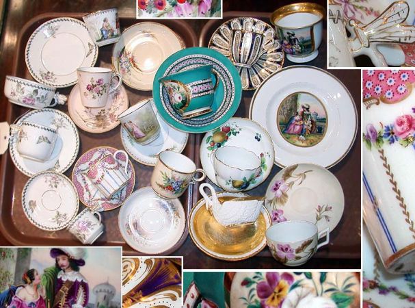 Lot image - Miscellaneous Group of Porcelain Cups and Saucers