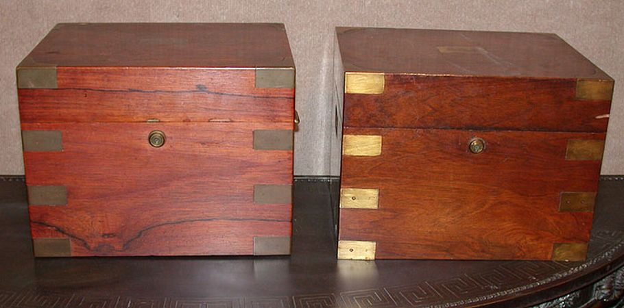 Lot image - Two Benson & Hedges Brass Mounted Mahogany and Rosewood Humidors