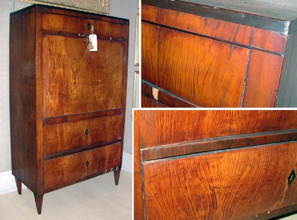 Lot image - Biedermeier Walnut Secretaire a Abattant