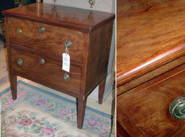 Lot image - Continental Provincial Style Walnut Two-Drawer Small Commode