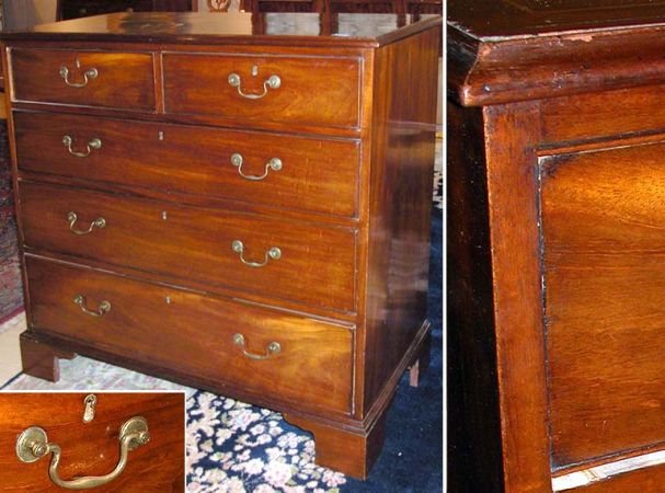 Lot image - George III Style Inlaid Mahogany Chest of Drawers