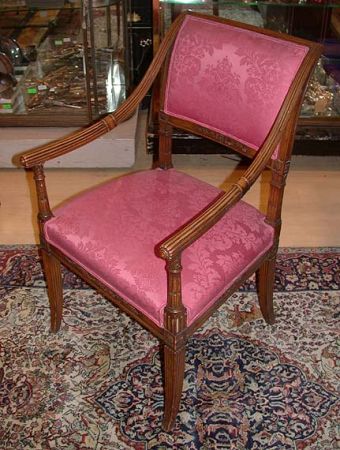 Lot image - Continental Neoclassical Style Mahogany Open Armchair