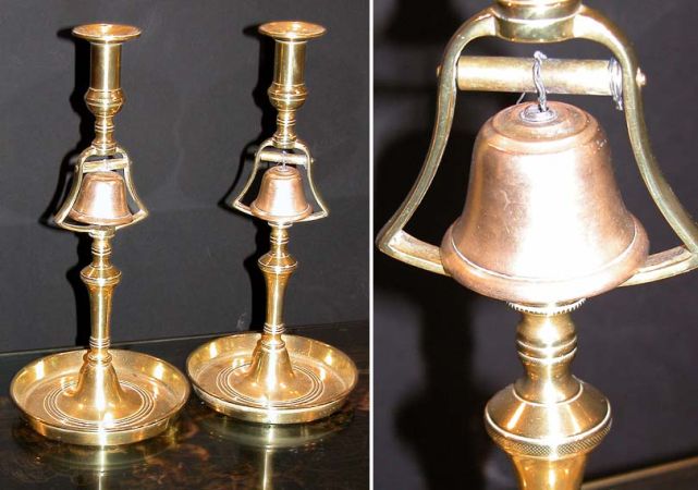 Lot image - Pair of Brass Candlesticks