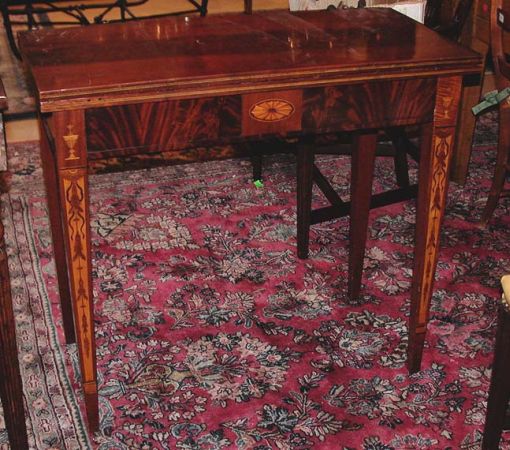 Lot image - Federal Style Inlaid Mahogany Fold-Over Table