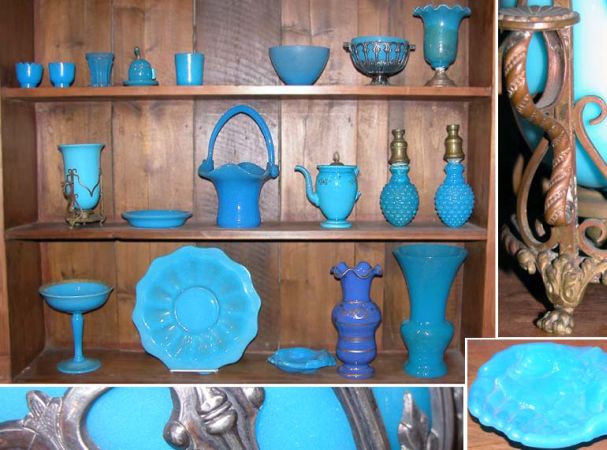 Lot image - Miscellaneous Group of Nineteen Turquoise Blue Glass Articles