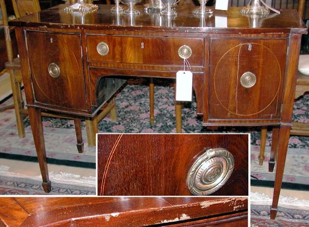 Lot image - George III Style Mahogany Bow Front Sideboard