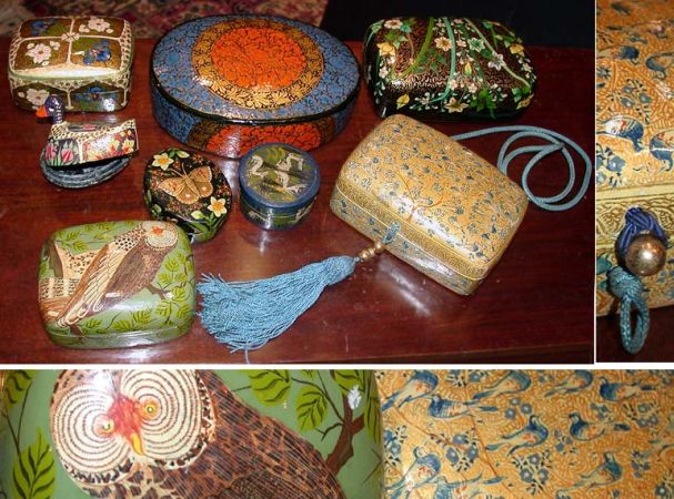 Lot image - Group of Indian Papier Mache Boxes