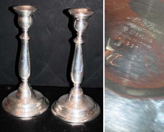 Lot image - Pair of International Sterling Silver Candlesticks