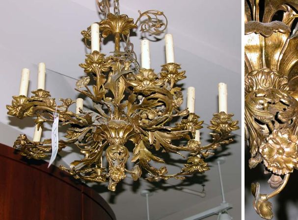 Lot image - Louis XV Style Gilt-Metal Twelve-Light Chandelier