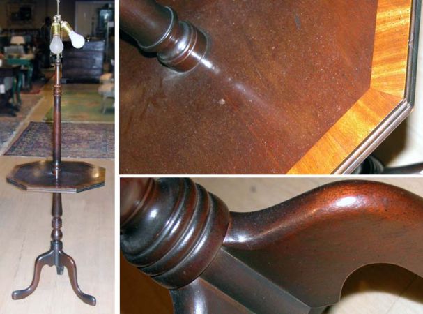 Lot image - Georgian Style Mahogany Floor Lamp