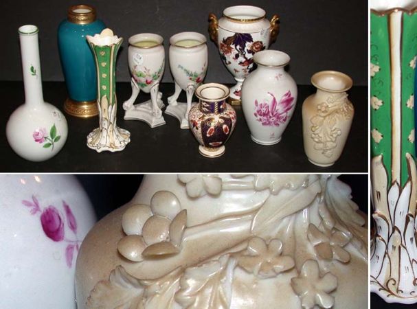 Lot image - Miscellaneous Group of Nine Porcelain Vases