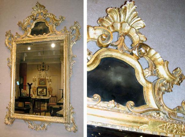 Lot image - Italian Rococo Gilt-Wood Mirror
