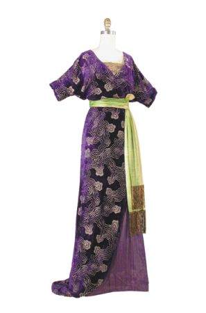 Lot image - Lucile Avant Garde Vivid Voided Velvet Evening Gown