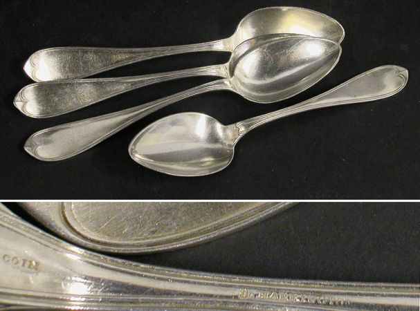 Lot image - Set of Four Coin Silver Tablespoons