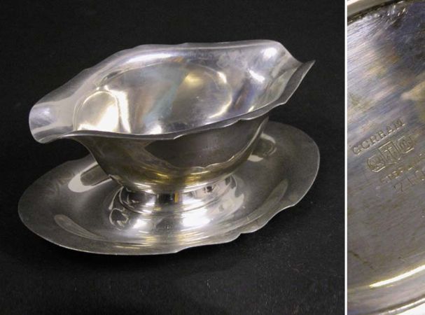 Lot image - Gorham Sterling Silver Double Spout Gravy Boat
