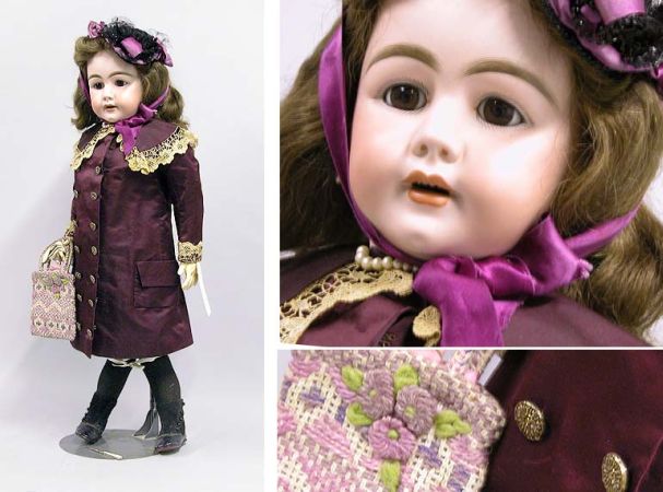 Lot image - Porcelain Head Doll in Victorian Dress
