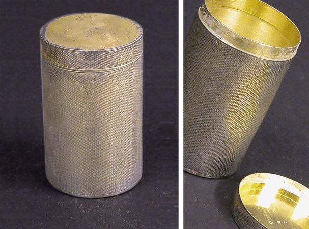 Lot image - French Silver Cylinridcal Cigarette Box