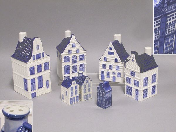 Lot image - Seven Delft Pottery Cannisters