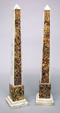 Lot image - Pair of Italian Marble Obelisks