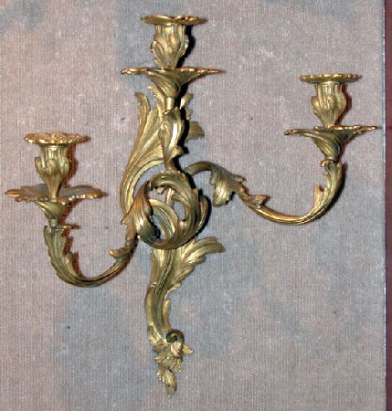 Lot image - Pair of Louis XV Style Gilt-Metal Sconces