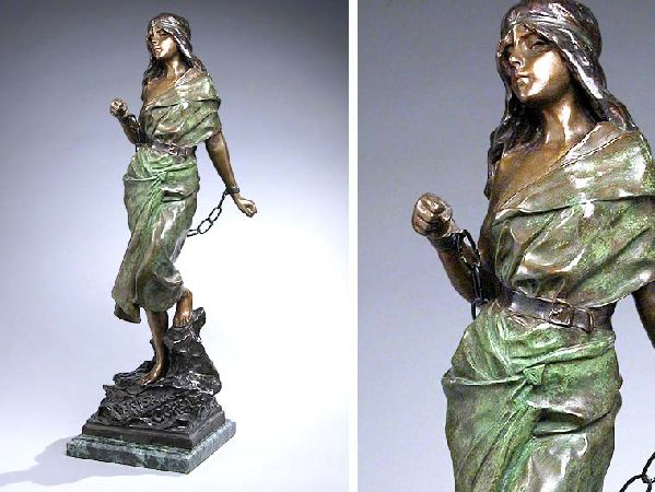 Lot image - Patinated-Bronze Figure