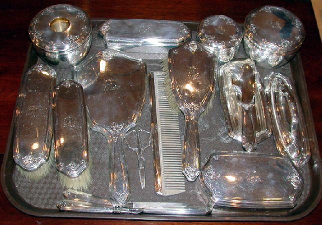 Lot image - Tiffany Sterling Silver Dresser Set