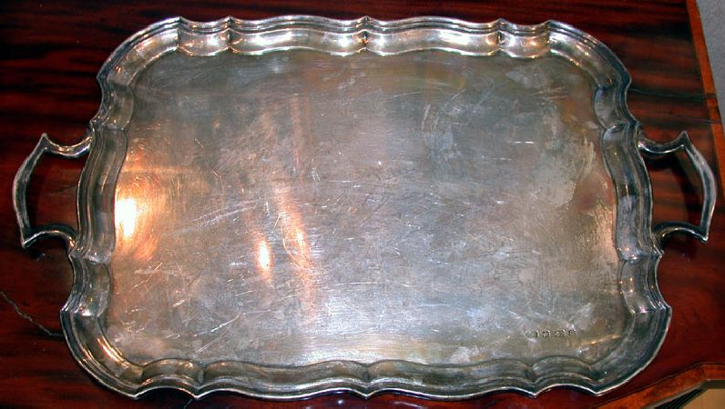 Lot image - English Silver Two-Handle Serving Tray