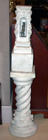 Lot image - Neoclassical Style Gilt-Bronze Mounted Marble Architectural Element; Together with a Marble Pedestal