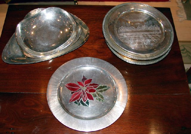 Lot image - Seven Sterling Silver Dishes