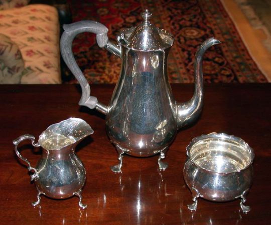 Lot image - Georg Jensen U.S.A. Sterling Silver Three-Piece Coffee Service