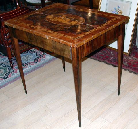 Lot image - Italian Inlaid Burl-Walnut Single Drawer Side Table