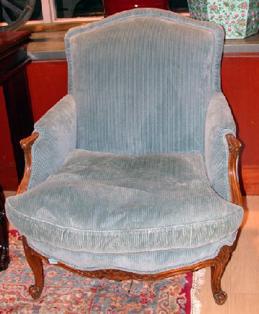 Lot image - Pair of Louis XV Style Upholstered Bergeres