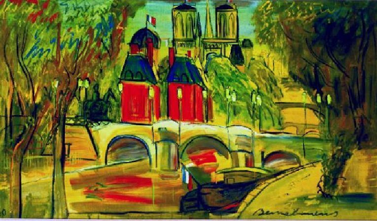 Lot image - Ludwig Bemelmans 1898-1962 QUAY DORLEANS, PARIS