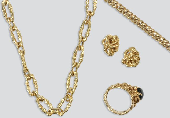 Lot image - Group of Gold Jewelry