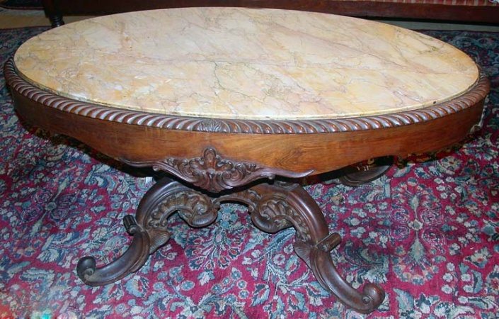 Lot image - American Rococo Revival Rosewood Center Table